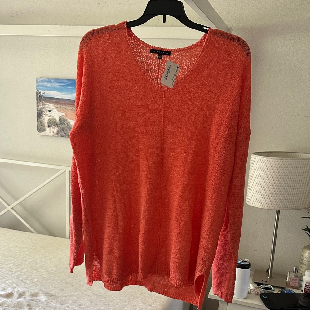 Staccato Bright Coral Knit Top